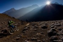 Andrew Shandro and ReneWildhaber Lupra Trail near Muktinath Nepal SLorence Bikemag056.jpg